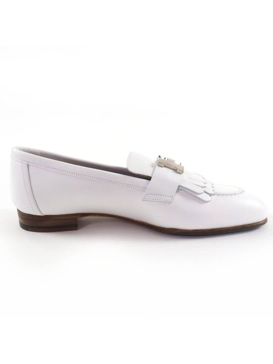 Hermes Moccasins Paris Royale Silver Buckle with Fringe Leather Belt main image 5